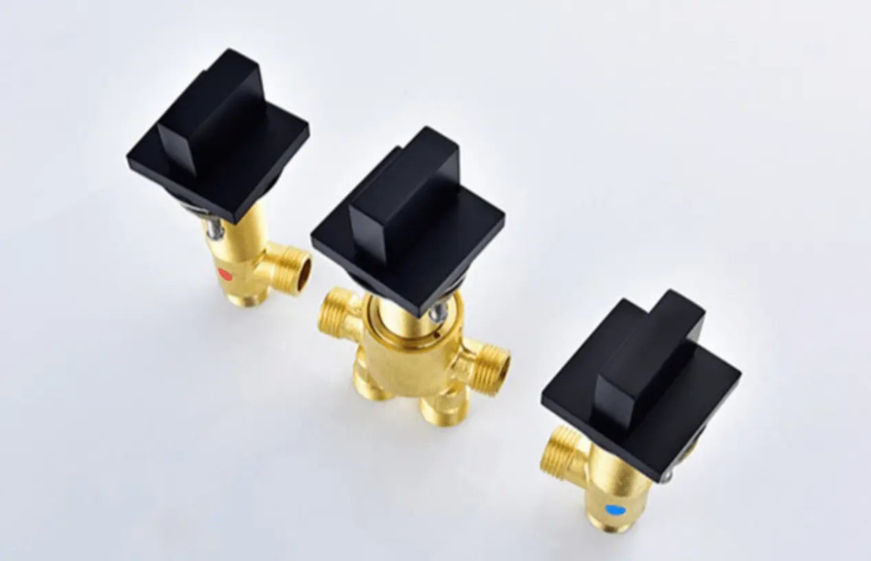 SaniSupreme Badkraan San Marino bad inbouw - opbouw mengkraan model met handdouche mat zwart