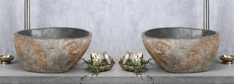 Sanisupreme Bangkok waskom 40x50cm riviersteen grijs Set van 2