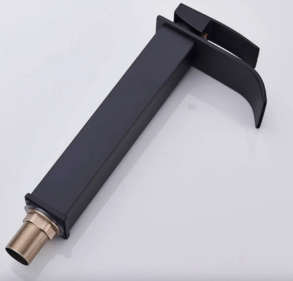 SaniSupreme Bari wastafelkraan opbouw hoog model brede uitloop mat zwart