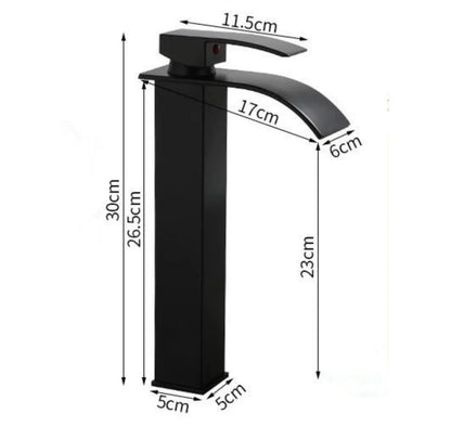 SaniSupreme Bari wastafelkraan opbouw hoog model brede uitloop mat zwart