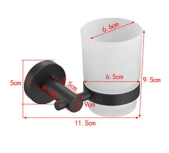 SaniSupreme Bekerhouder Yosemite mat glas mat zwart