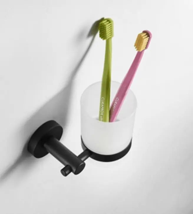 SaniSupreme Bekerhouder Yosemite mat glas mat zwart