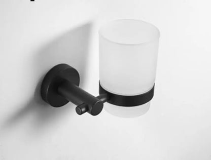 SaniSupreme Bekerhouder Yosemite mat glas mat zwart