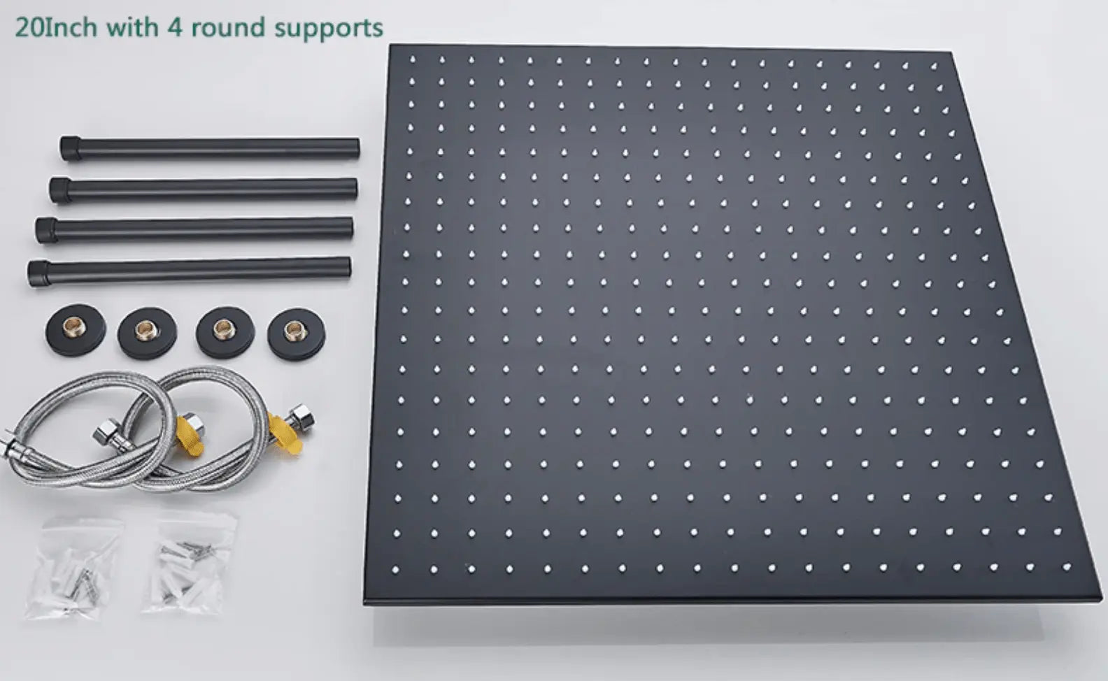 SaniSupreme® Blackline Thermostatisch 2 weg inbouwsysteem 50 cm Plafond Regendouche