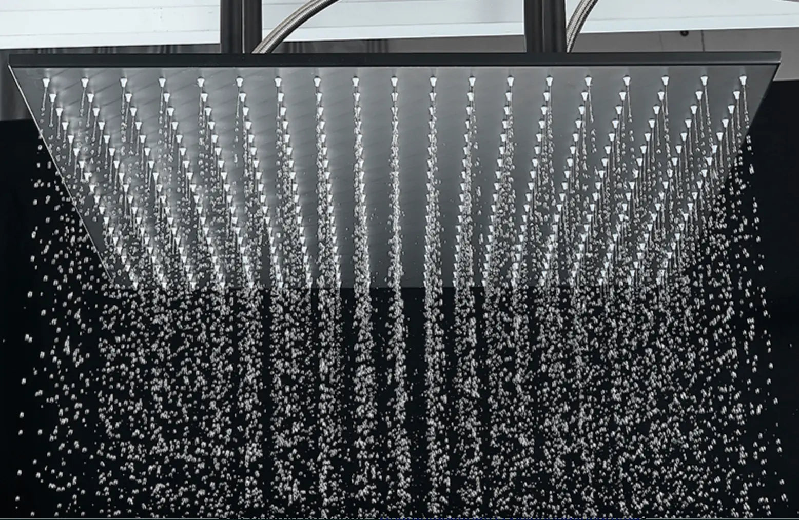 SaniSupreme® Blackline Thermostatisch 2 weg inbouwsysteem 50 cm Plafond Regendouche