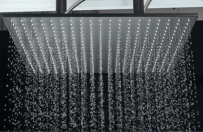 SaniSupreme® Blackline Thermostatisch 2 weg inbouwsysteem 50 cm Plafond Regendouche