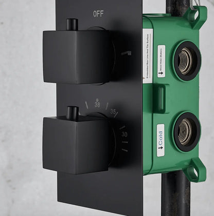 SaniSupreme® Blackline Thermostatisch 2 weg inbouwsysteem losse unit