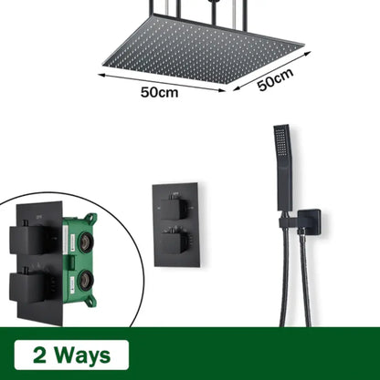 SaniSupreme® Blackline Thermostatisch 2 weg inbouwsysteem losse unit