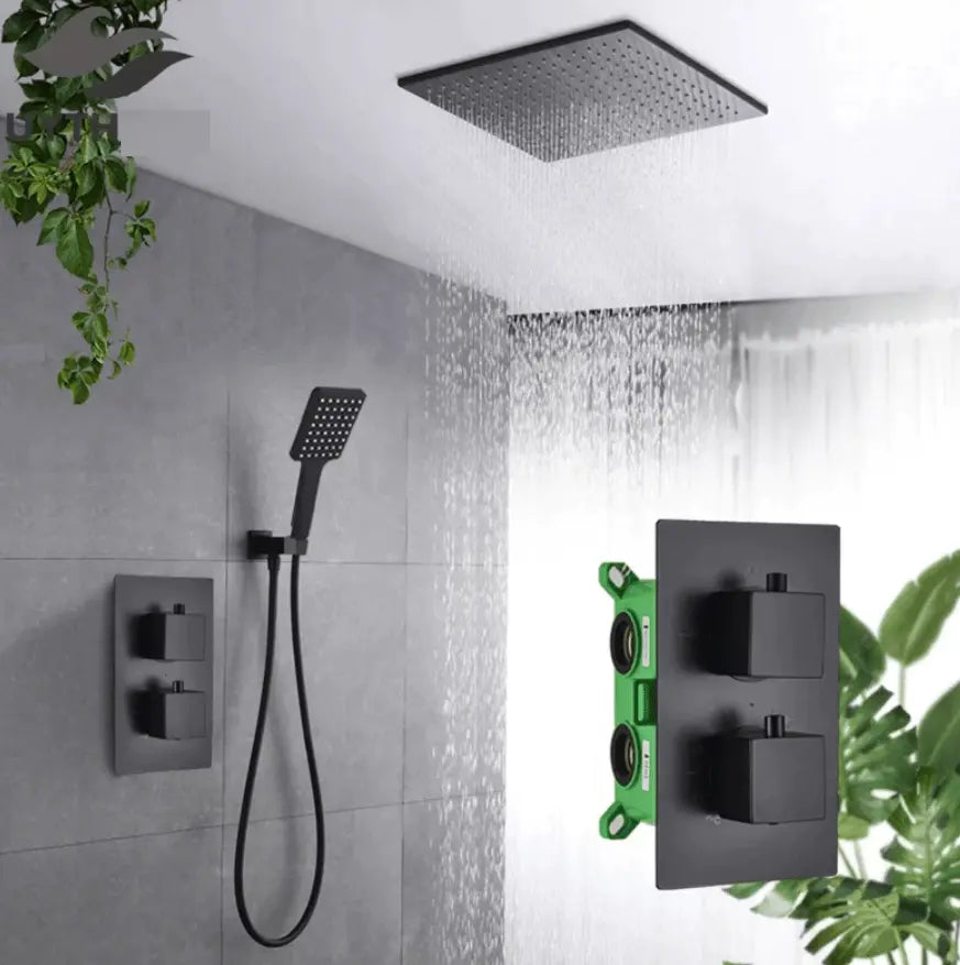 SaniSupreme® Blackline Thermostatisch 2 weg inbouwsysteem losse unit