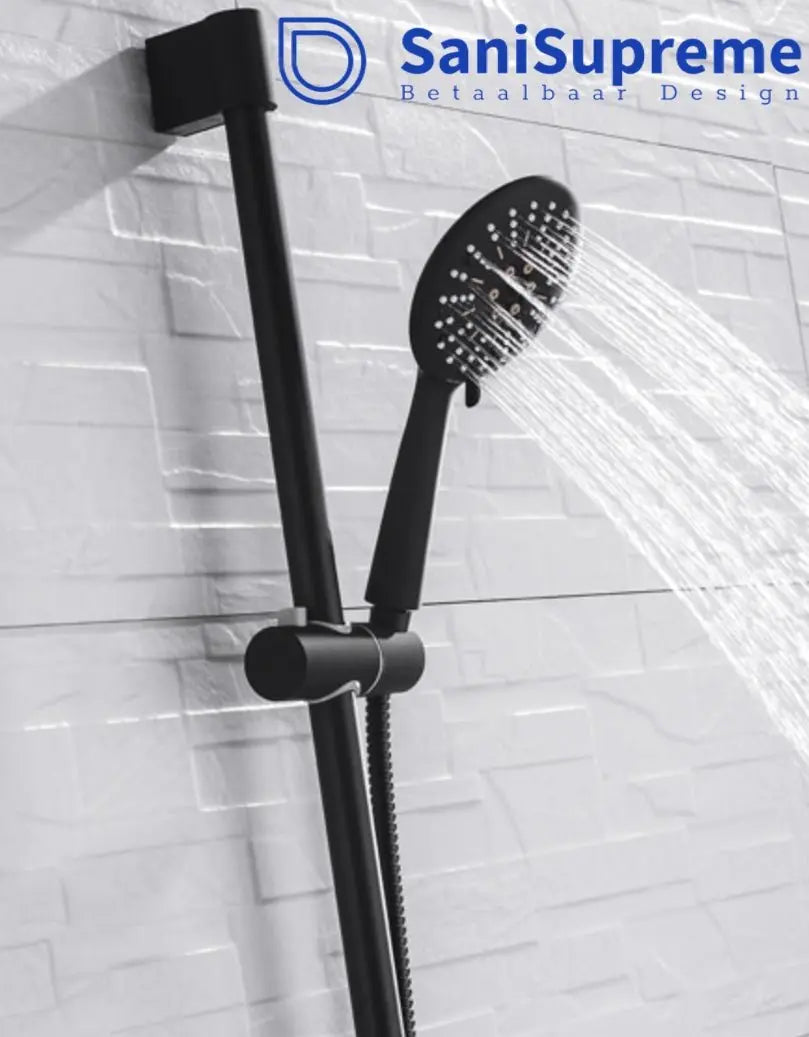 SaniSupreme® Bolivia aluminium wandstang los mat zwart (zonder handdouche en slang)
