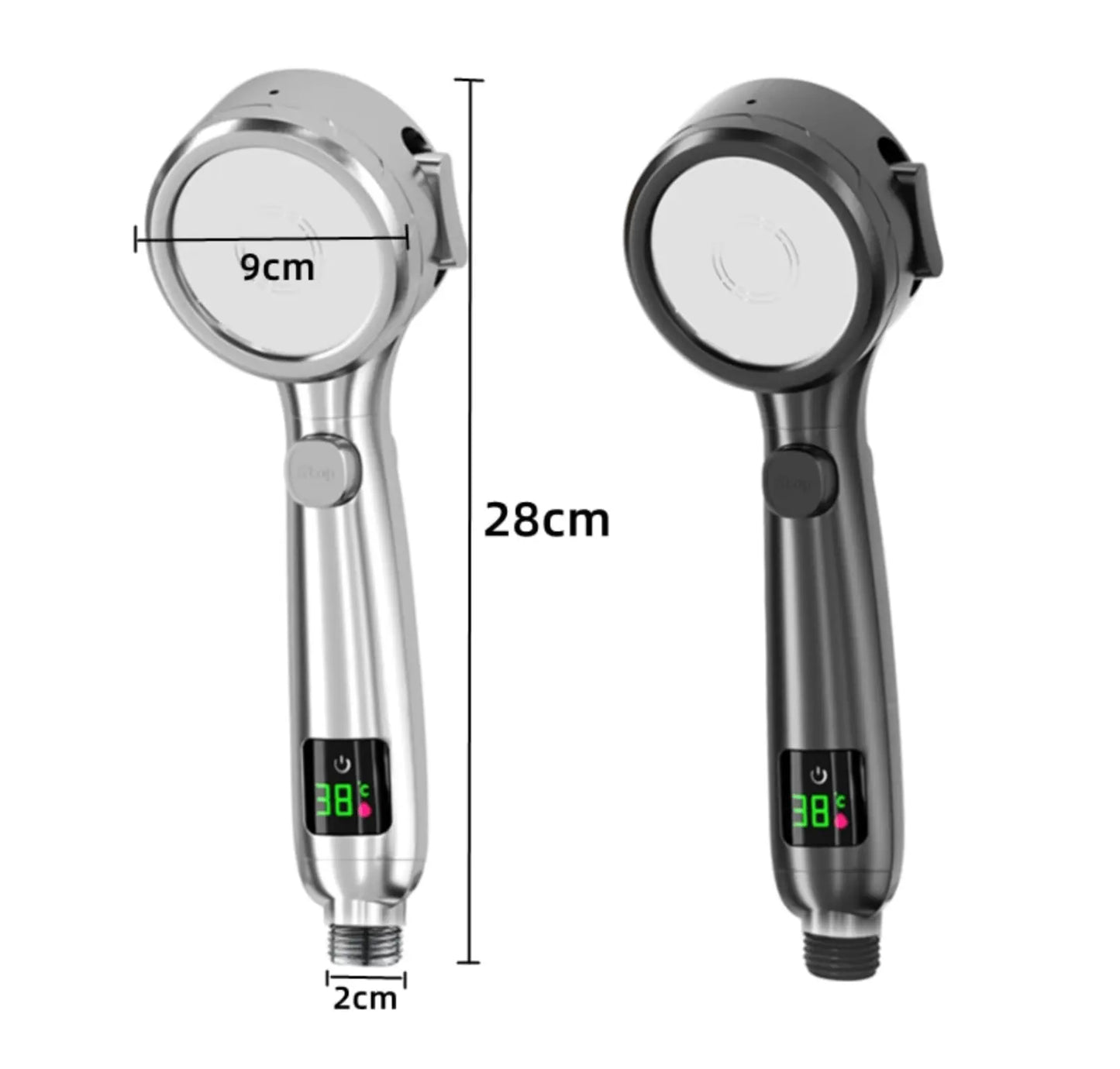 SaniSupreme Bologna waterbesparende Handdouche met Led display en 4 functies chroom