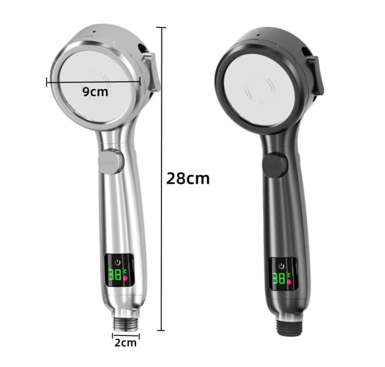 SaniSupreme Bologna waterbesparende Handdouche met Led display en 4 functies chroom