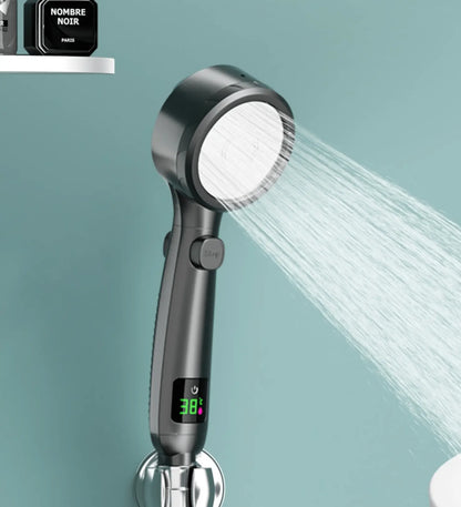 SaniSupreme Bologna waterbesparende Handdouche met Led display en 4 functies zwart