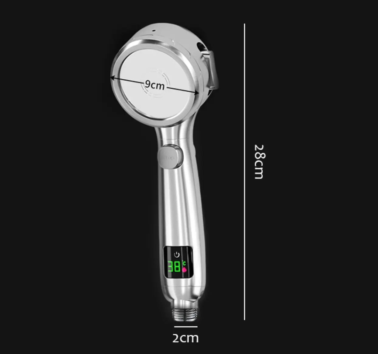 SaniSupreme Bologna waterbesparende Handdouche met Led display en 4 functies zwart