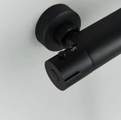 SaniSupreme Brasil doucheset 5 inch opbouw met ronde handdouche mat zwart rond