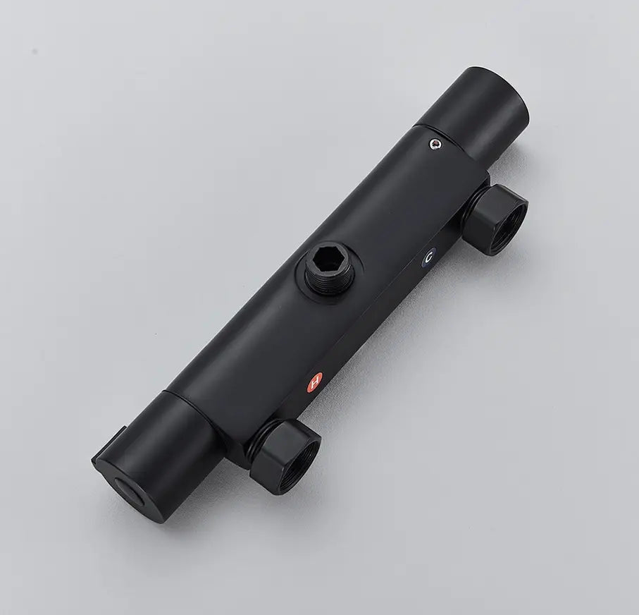 SaniSupreme Brasil doucheset 5 inch opbouw met ronde handdouche mat zwart rond