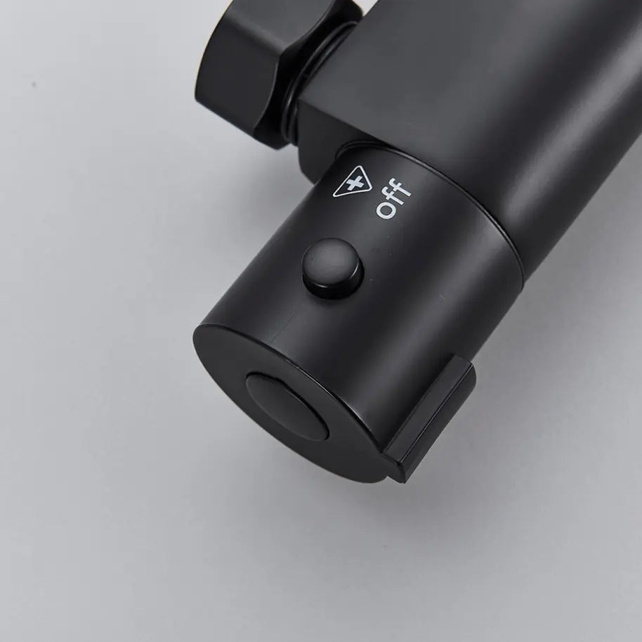 SaniSupreme Brasil doucheset 5 inch opbouw met ronde handdouche mat zwart rond