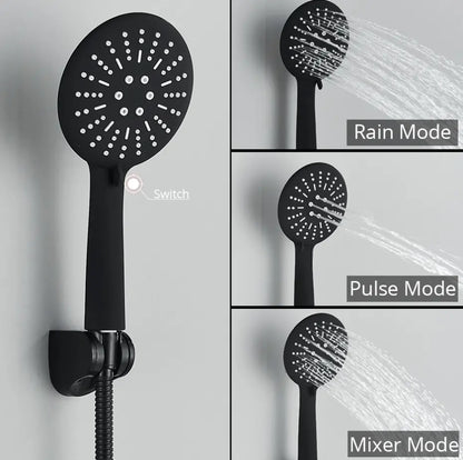 SaniSupreme Brasil Handdouche inclusief doucheslang en wandhouder mat zwart rond 5 inch