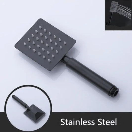 SaniSupreme Brasil handdouche rechthoek zwart RVS