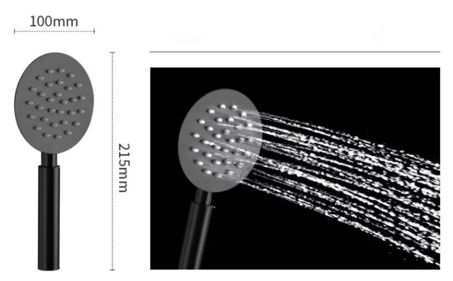 SaniSupreme Brasil handdouche rond zwart RVS 4 inch