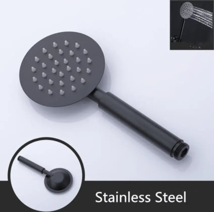 SaniSupreme Brasil handdouche rond zwart RVS 4 inch