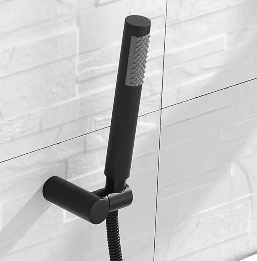 SaniSupreme Brasil handdouche smal recht rond RVS luxe zware kwaliteit mat zwart