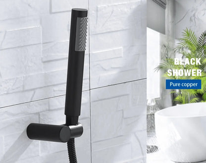 SaniSupreme Brasil handdouche smal recht rond RVS luxe zware kwaliteit mat zwart