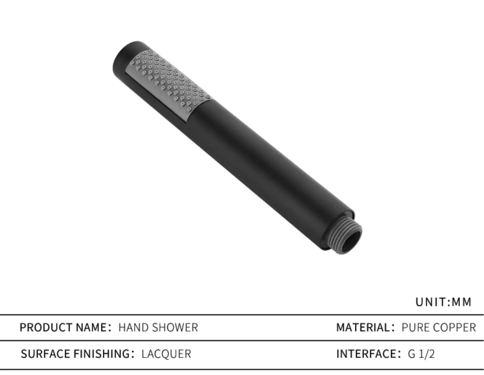 SaniSupreme Brasil handdouche smal recht rond RVS luxe zware kwaliteit mat zwart