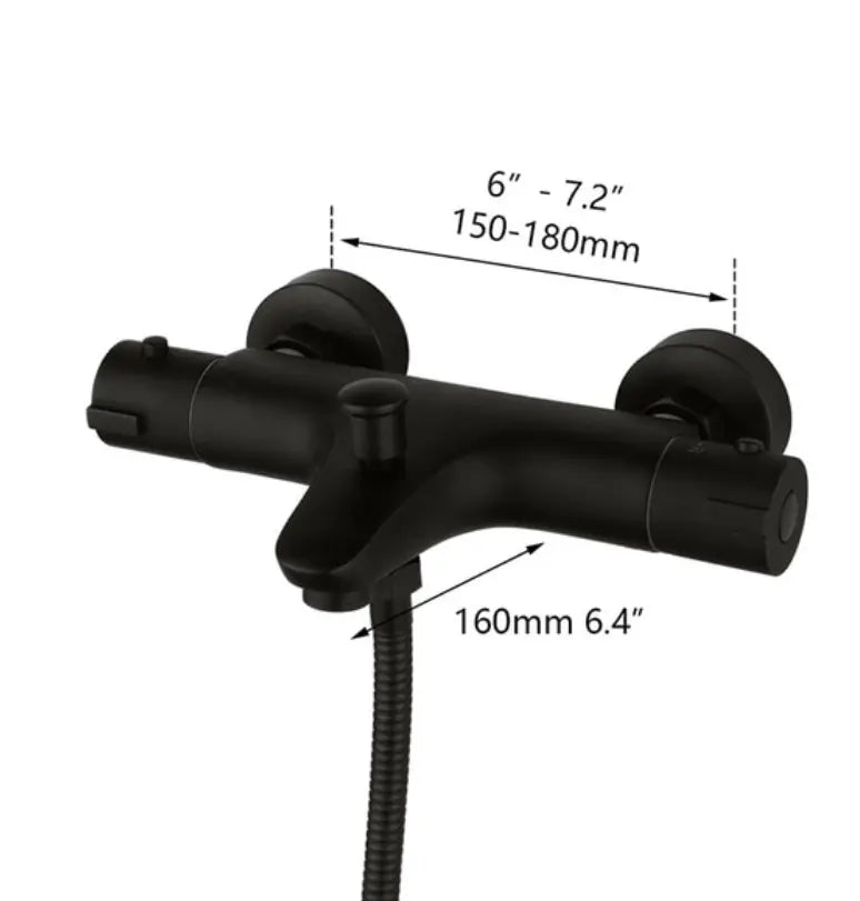 SaniSupreme Brasil opbouw bad doucheset met handdouche 5 inch mat zwart rond