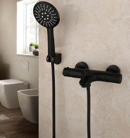 SaniSupreme Brasil opbouw bad doucheset met handdouche 5 inch mat zwart rond