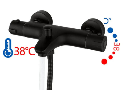 SaniSupreme Brasil opbouw bad doucheset met handdouche 5 inch mat zwart rond