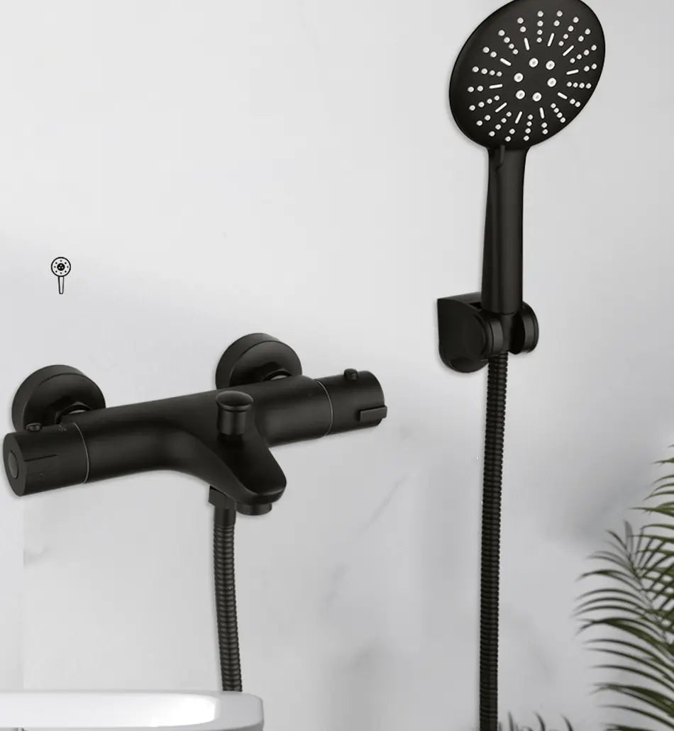 SaniSupreme Brasil opbouw bad doucheset met handdouche 5 inch mat zwart rond