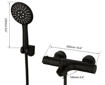 SaniSupreme Brasil opbouw bad doucheset met handdouche 5 inch mat zwart rond