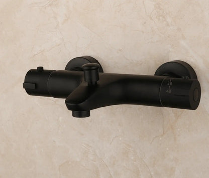 SaniSupreme Brasil opbouw bad doucheset met smalle uitvoering handdouche mat zwart staafmodel