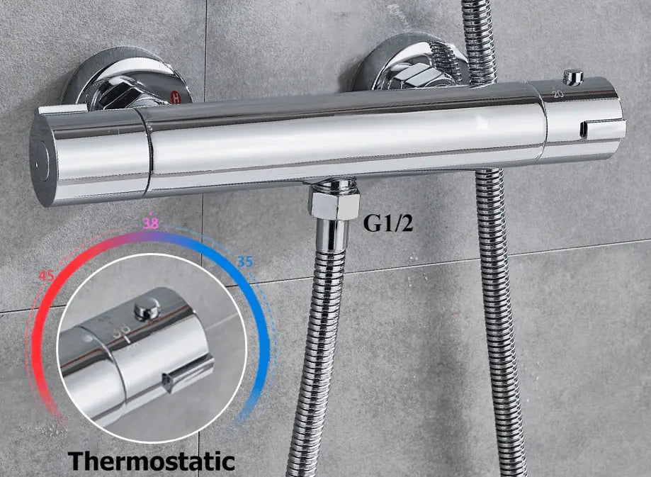 SaniSupreme Brasil opbouw doucheset mengkraan met handdouche chroom rond 5 inch