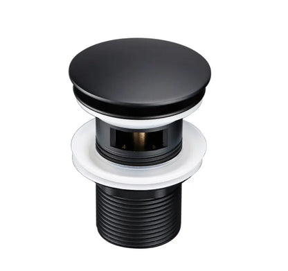 SaniSupreme Bundel Premium Afvoerplug Wastafelplug Clickwaste + overloopplug Mat zwart ontluchtingoverloopplug