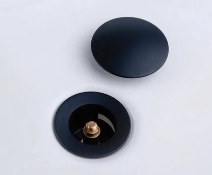 SaniSupreme Bundel Premium Afvoerplug Wastafelplug Clickwaste + overloopplug Mat zwart ontluchtingoverloopplug