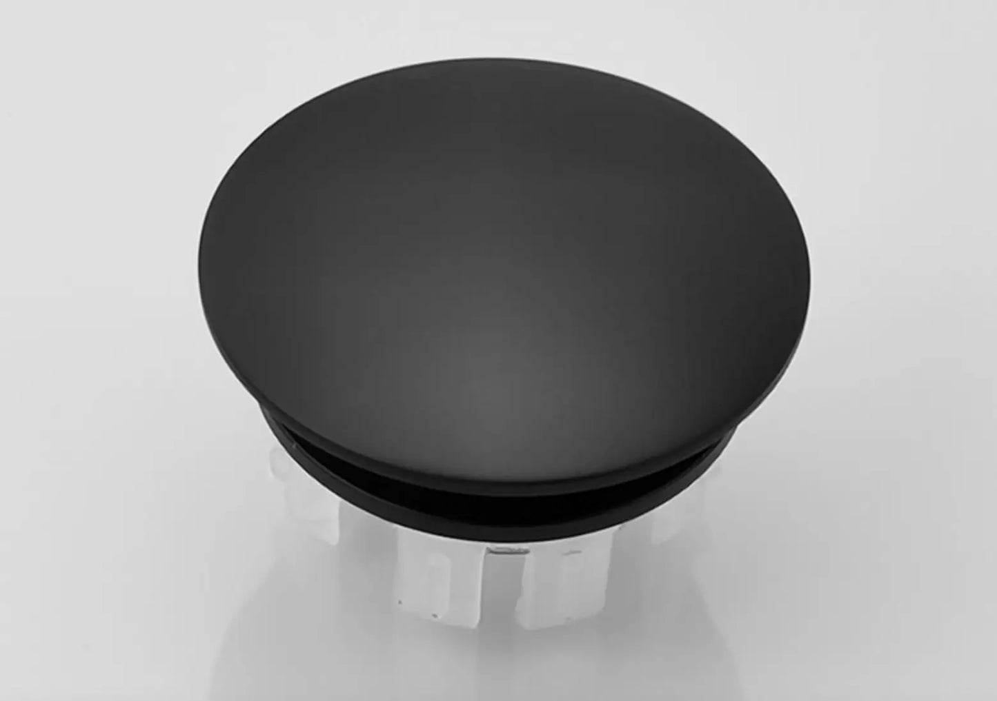 SaniSupreme Bundel Premium Afvoerplug Wastafelplug Clickwaste + overloopplug Mat zwart ontluchtingoverloopplug