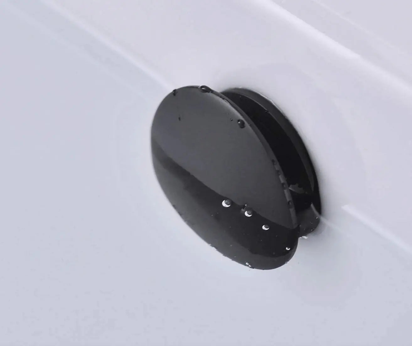 SaniSupreme Bundel Premium Afvoerplug Wastafelplug Clickwaste + overloopplug Mat zwart ontluchtingoverloopplug