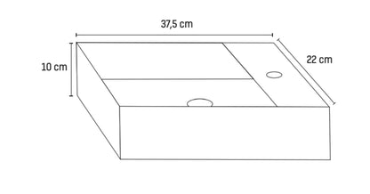 SaniSupreme Creavit Aloni fontein Pisa 37,5x22cm - glans wit - kraangat links