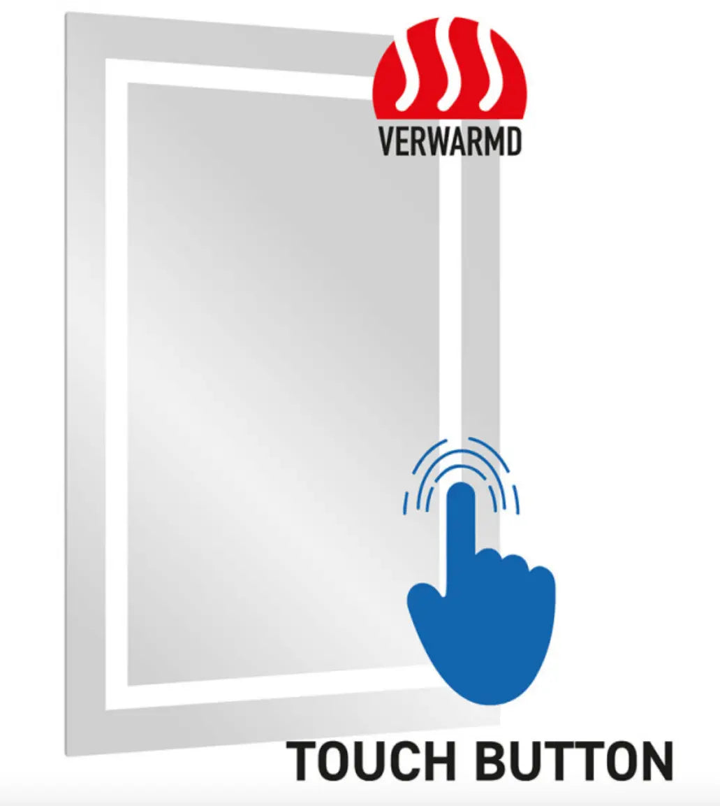 SaniSupreme Creavit Aloni spiegel met LED verlichting en spiegelverwarming 60x80