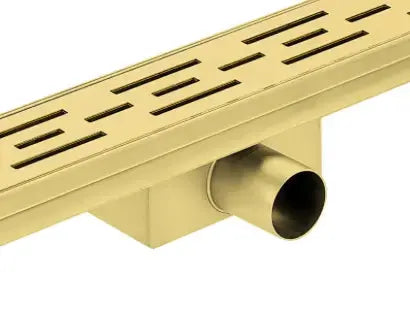 SaniSupreme Creavit RVS Douchedrain GOUD BRUSH met Flens 100 cm - Douchegoot uitneembaar sifon