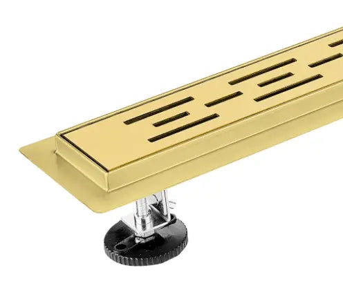 SaniSupreme Creavit RVS Douchedrain GOUD BRUSH met Flens 70 cm - Douchegoot uitneembaar sifon