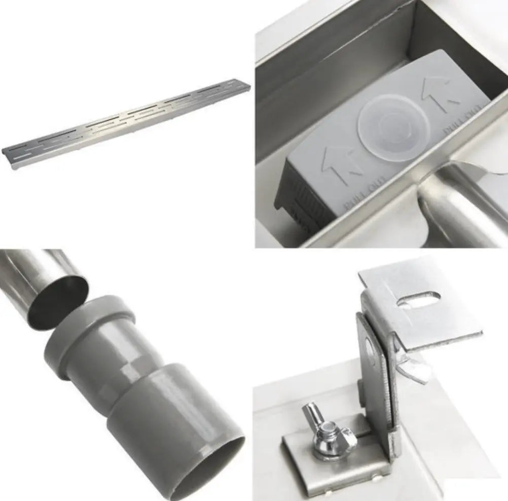 SaniSupreme Creavit RVS Douchedrain KOPER BRUSH met Flens 70 cm - Douchegoot uitneembaar sifon