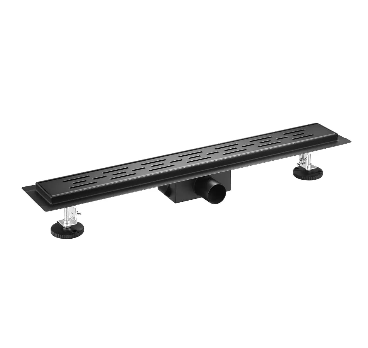 SaniSupreme Creavit RVS Douchedrain Mat Zwart met Flens 100 cm - Douchegoot uitneembaar sifon