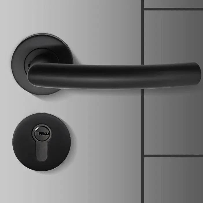 SaniSupreme deurkruk, deurgreep, complete set (2 stuks) met slotgaten en materiaal mat zwart