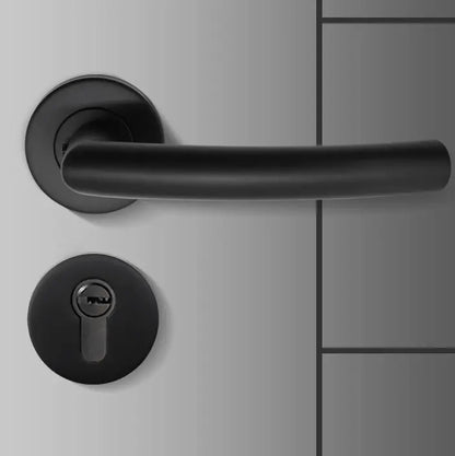 SaniSupreme deurkruk, deurgreep, complete set (2 stuks) met slotgaten en materiaal mat zwart