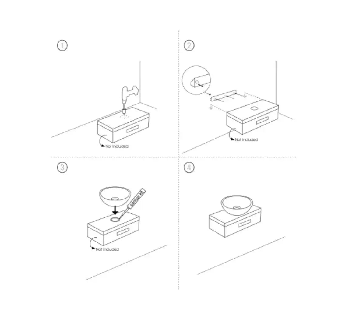 Sanisupreme Differnz Dias Waskom 50X38X14Cm Licht Beton grijs