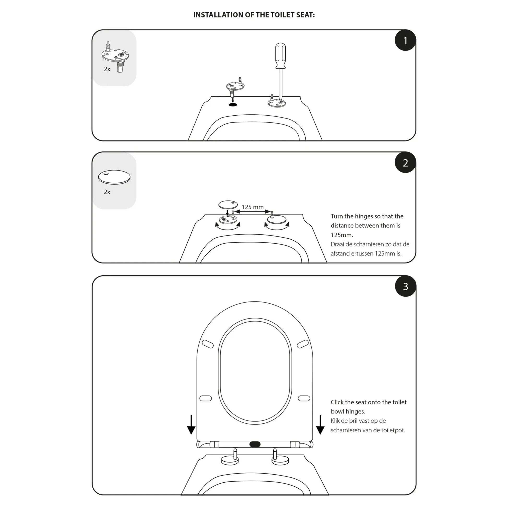SaniSupreme Differnz wandcloset Spoelrandloos 51.5 x 35.5cm incl. softclose zitting mat wit