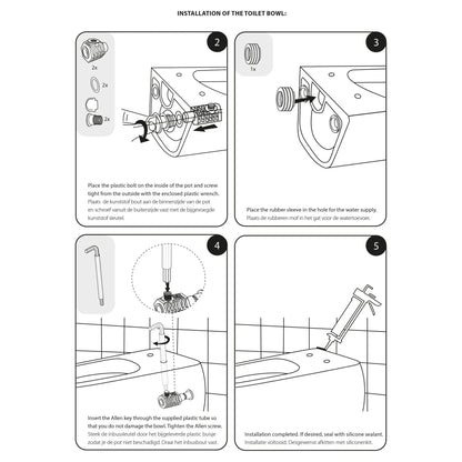 SaniSupreme Differnz wandcloset Spoelrandloos 51.5 x 35.5cm incl. softclose zitting mat wit